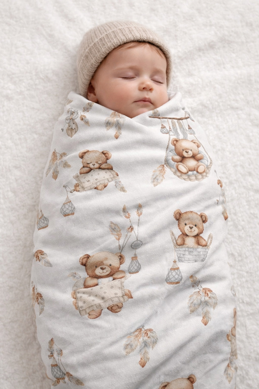 Flannel diaper 160x60 cm – soft swaddle for wrapping a boho newborn Packaging status original