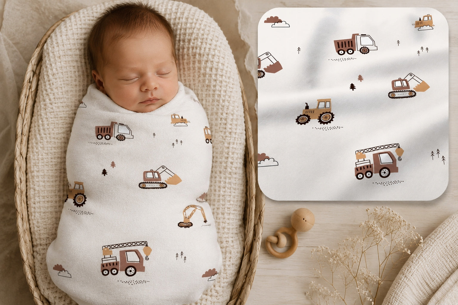 Flannel diaper 160x60 cm – soft swaddle for wrapping a newborn car