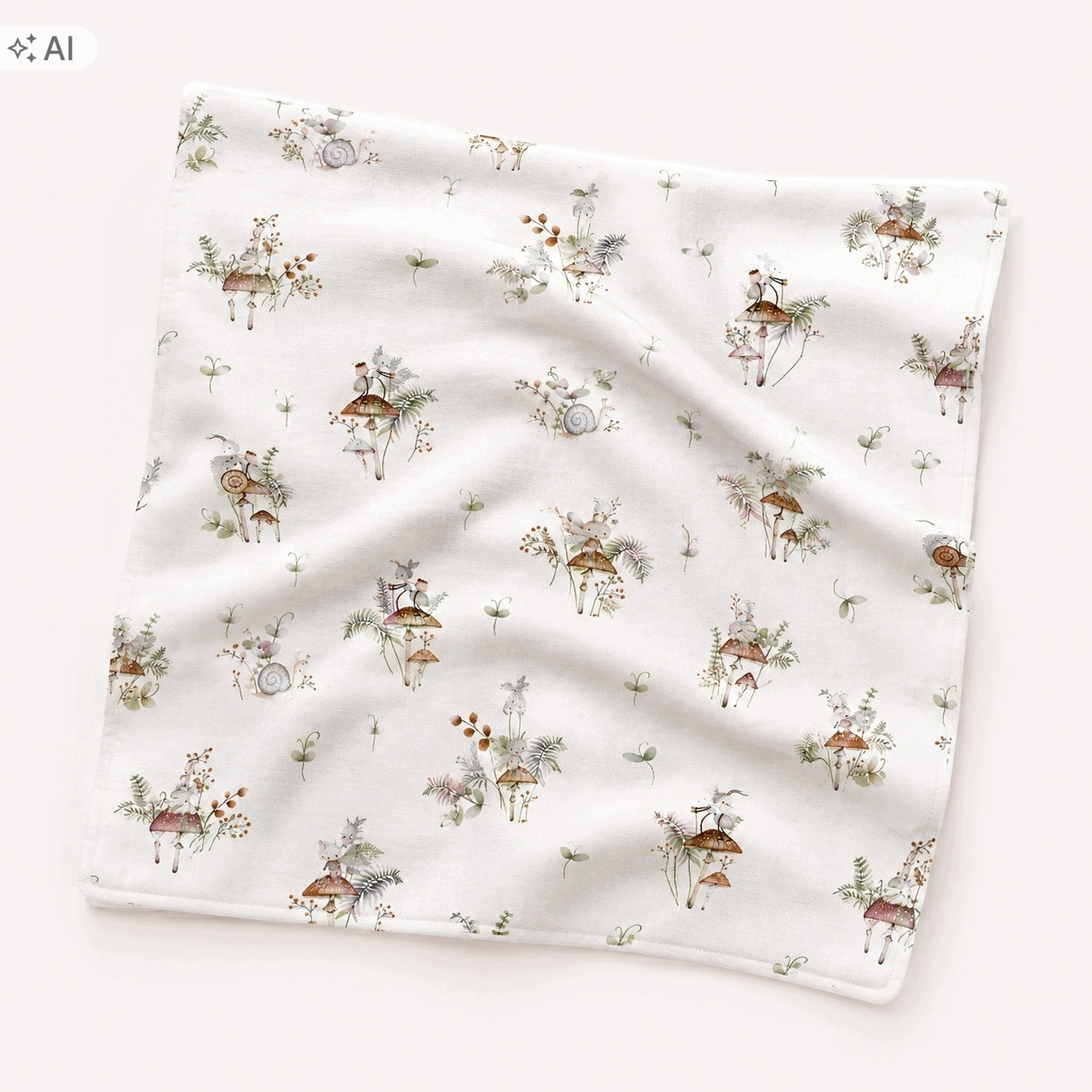 Flannel diaper 160x60 cm – swaddle for wrapping newborn MUSHROOMS Packaging status original