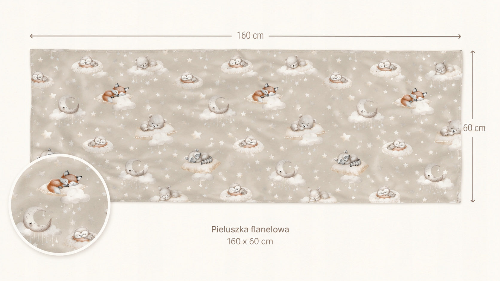 Flannel diaper 160x60 cm swaddle for wrapping newborn sleepy pets Packaging status original