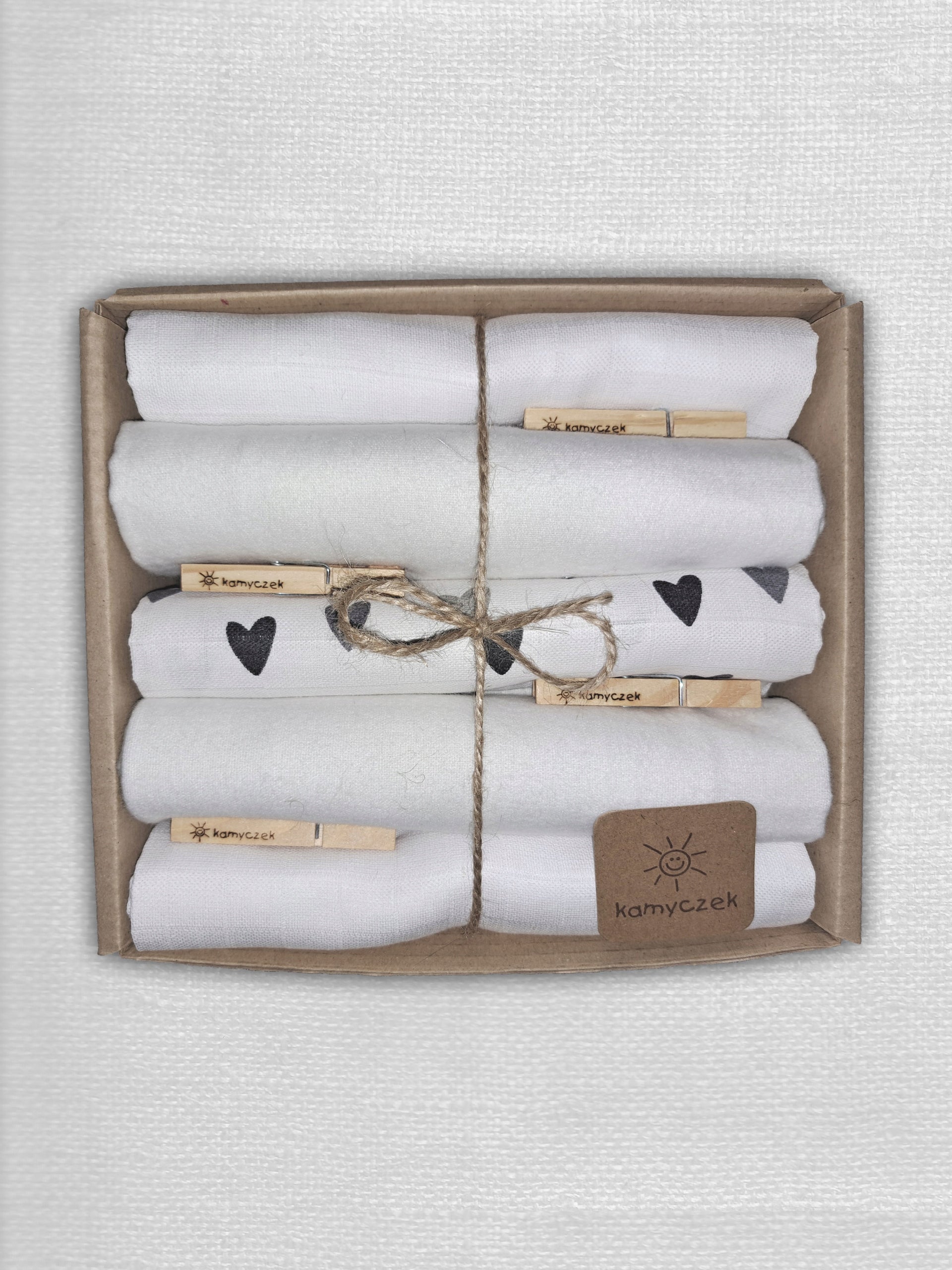 Flannel tetra diapers Kamyczek white color - soft set for children Packaging status original
