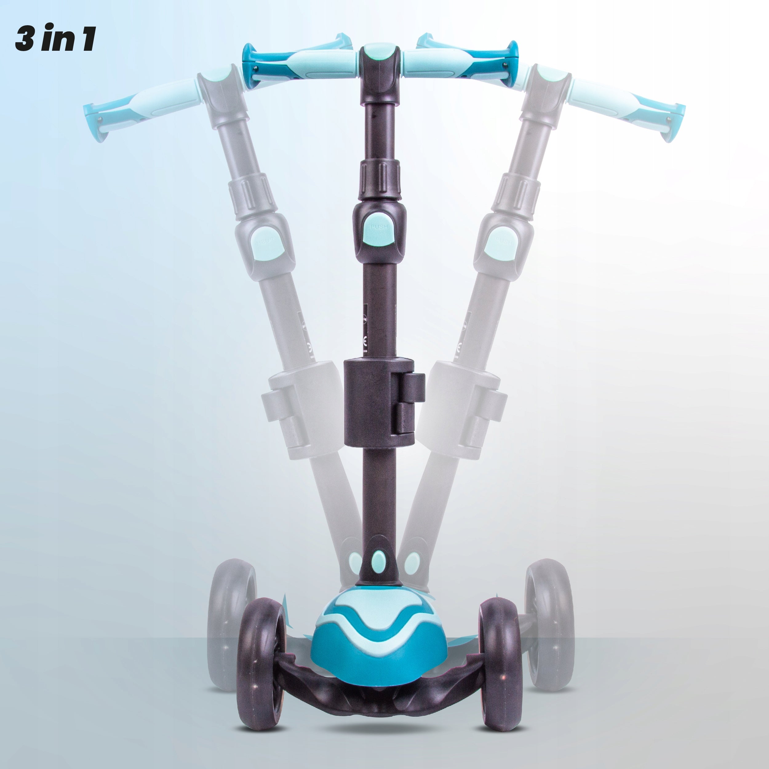 Flash 3in1 LED Balance Tricycle Scooter Adjustable 50kg for Kids EAN (GTIN) 5907478643379