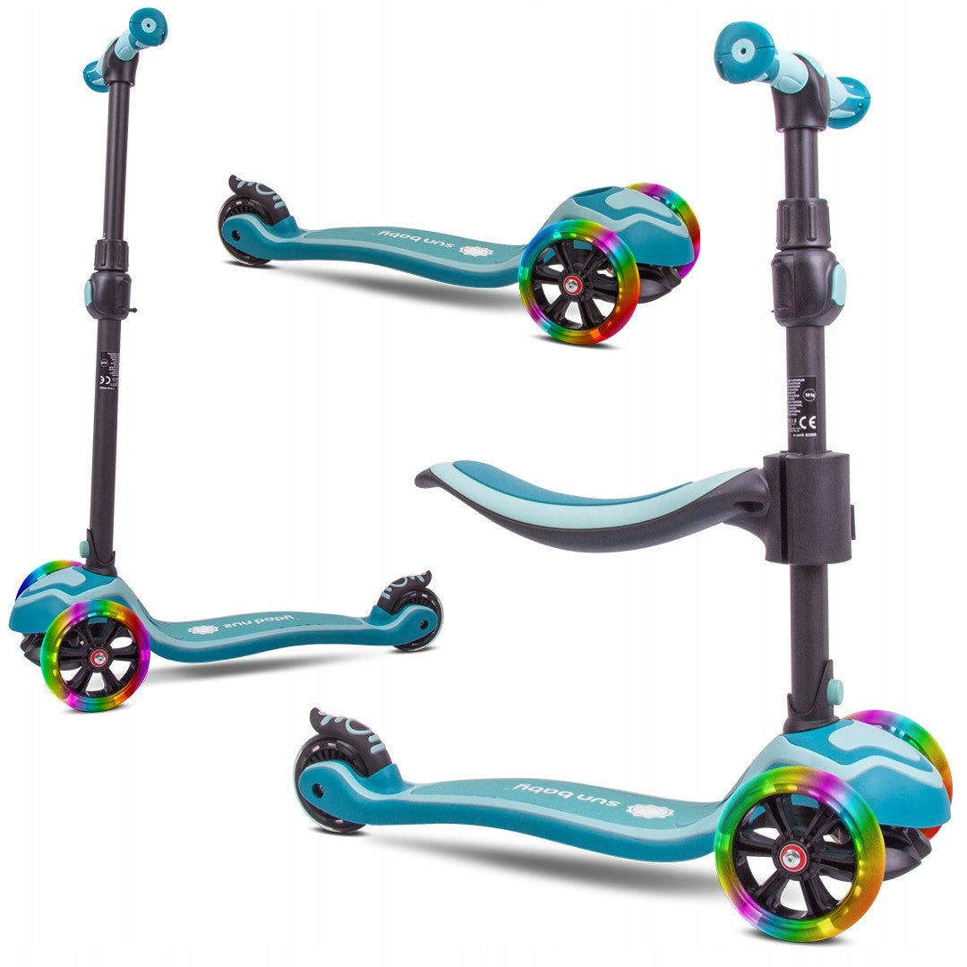 Flash 3in1 LED Balance Tricycle Scooter Adjustable 50kg for Kids