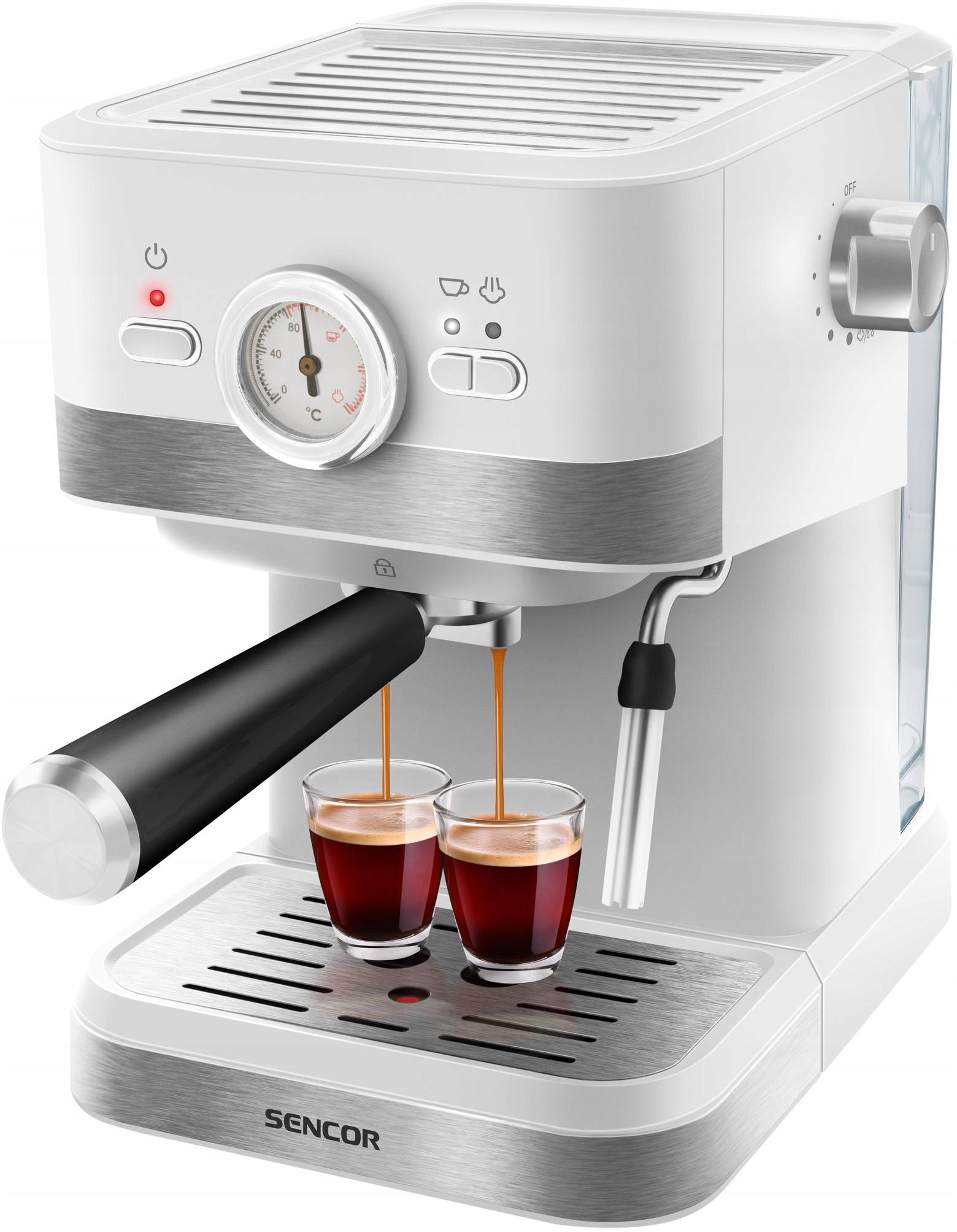 Flask espresso machine 20bar Sencor SES1720WH 1050W for TWO COFFEES white