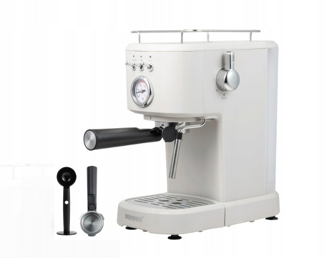 Flask espresso machine Bergner Retro 1100 W, cream capacity 1,2 l