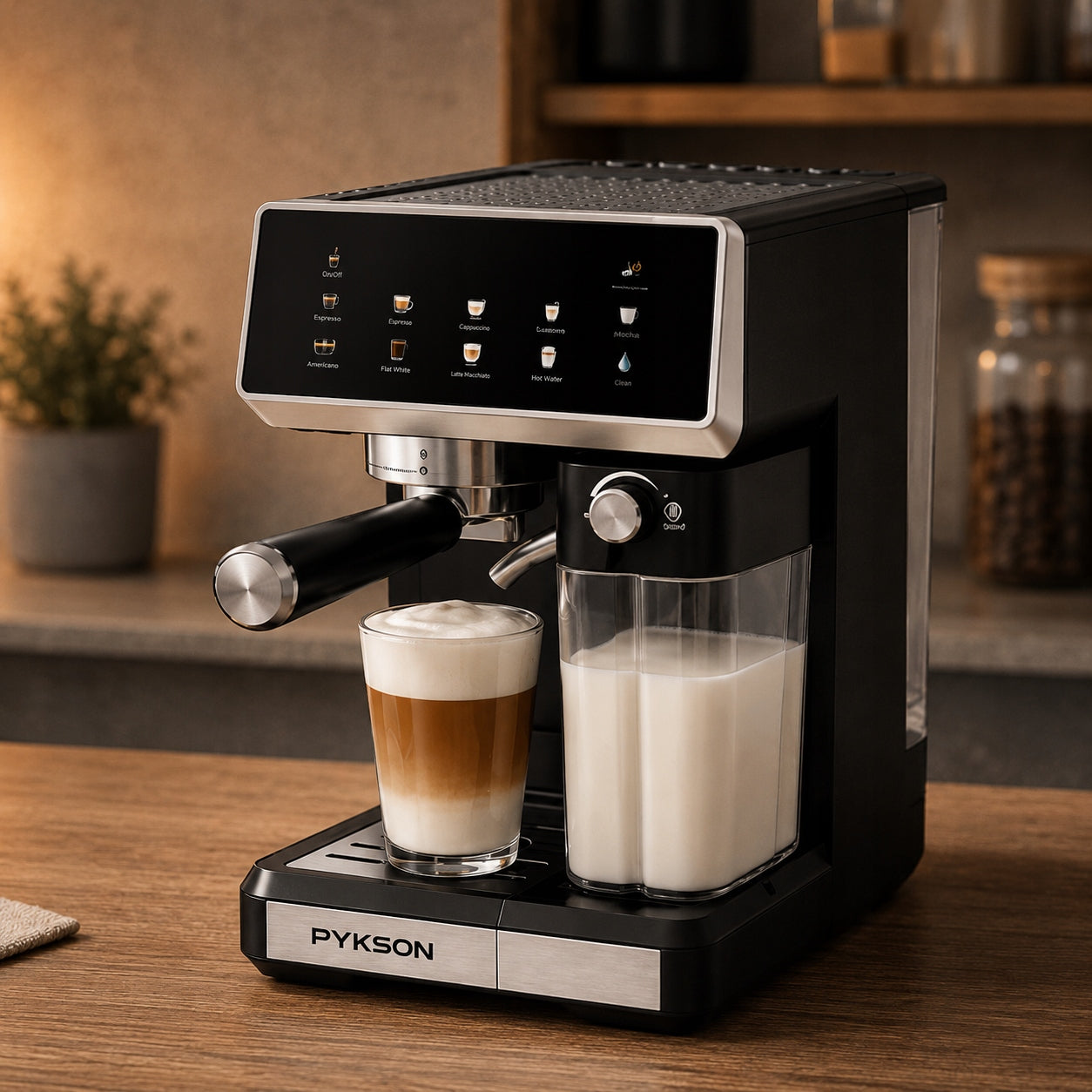 Flask espresso machine Black PYKSON Di Oro Series Pro 750 - 1350 W Manufacturer code AMPQ:101047