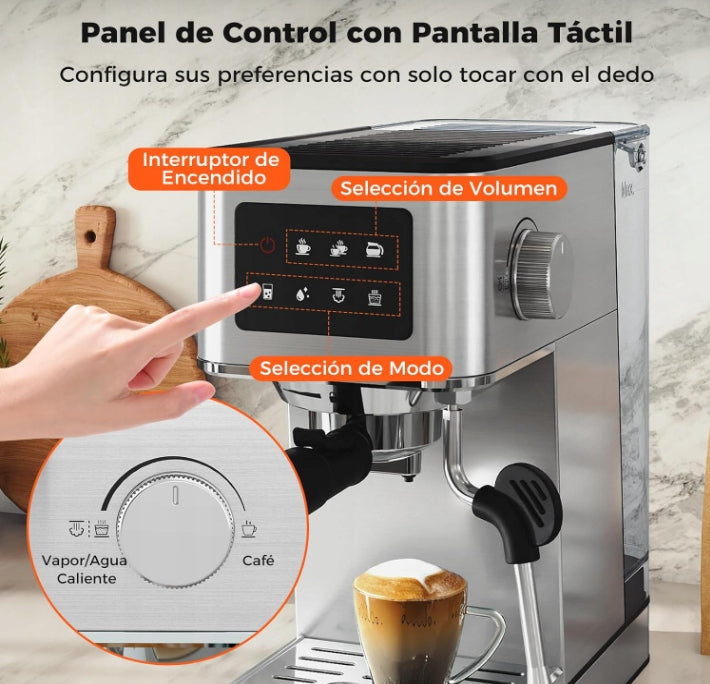 Flask espresso machine Costway silver/grey Brand Costway