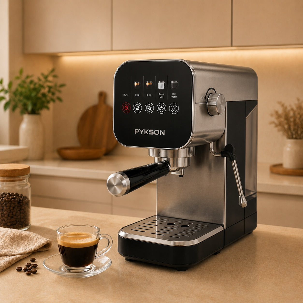 Flask espresso machine SILVER 20 BAR | PYKSON Di Oro One 500 - 1300 W Brand PYKSON
