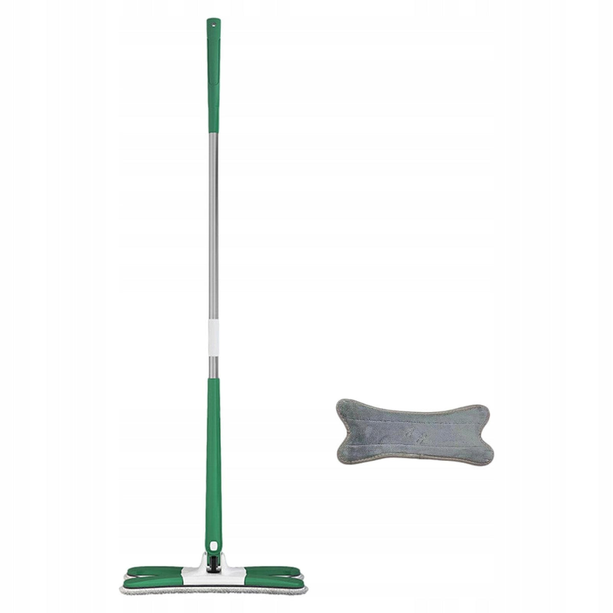 Flat Floor Mop with 1 Washable Microfiber Pad Household Cleaning Green Color transparent