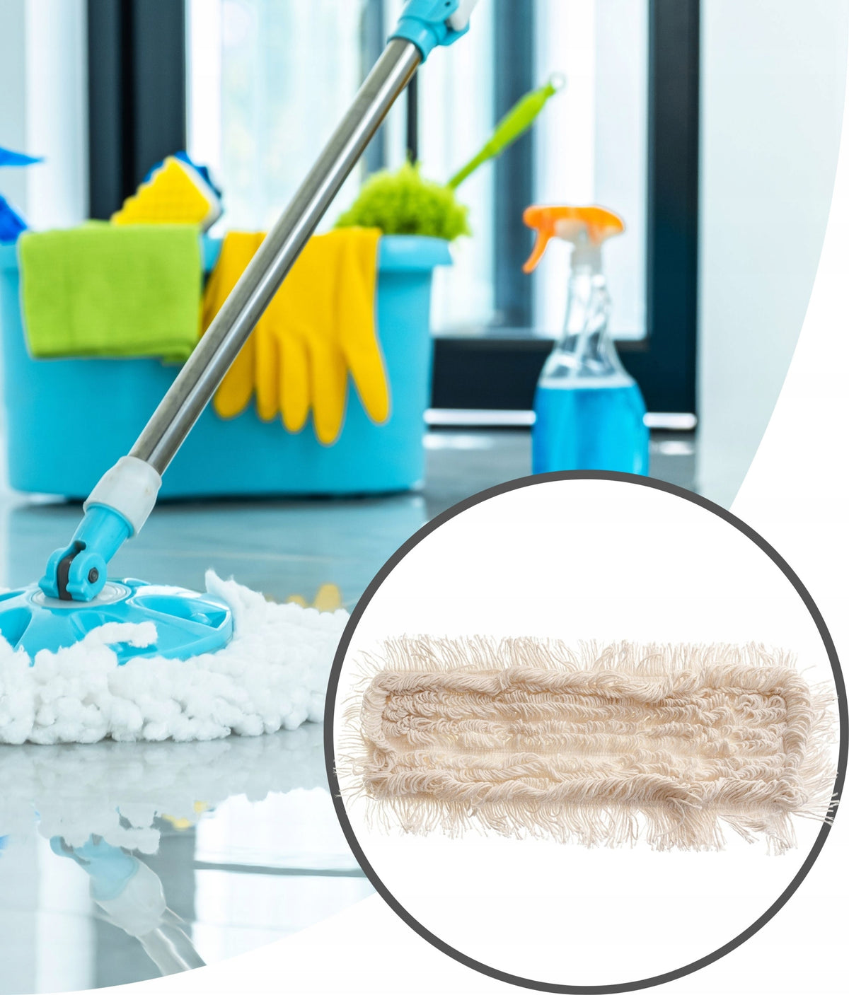 Flat Mop Cartridge SOFT Pocket 50cm For Home Hospital School Office Brand Soft