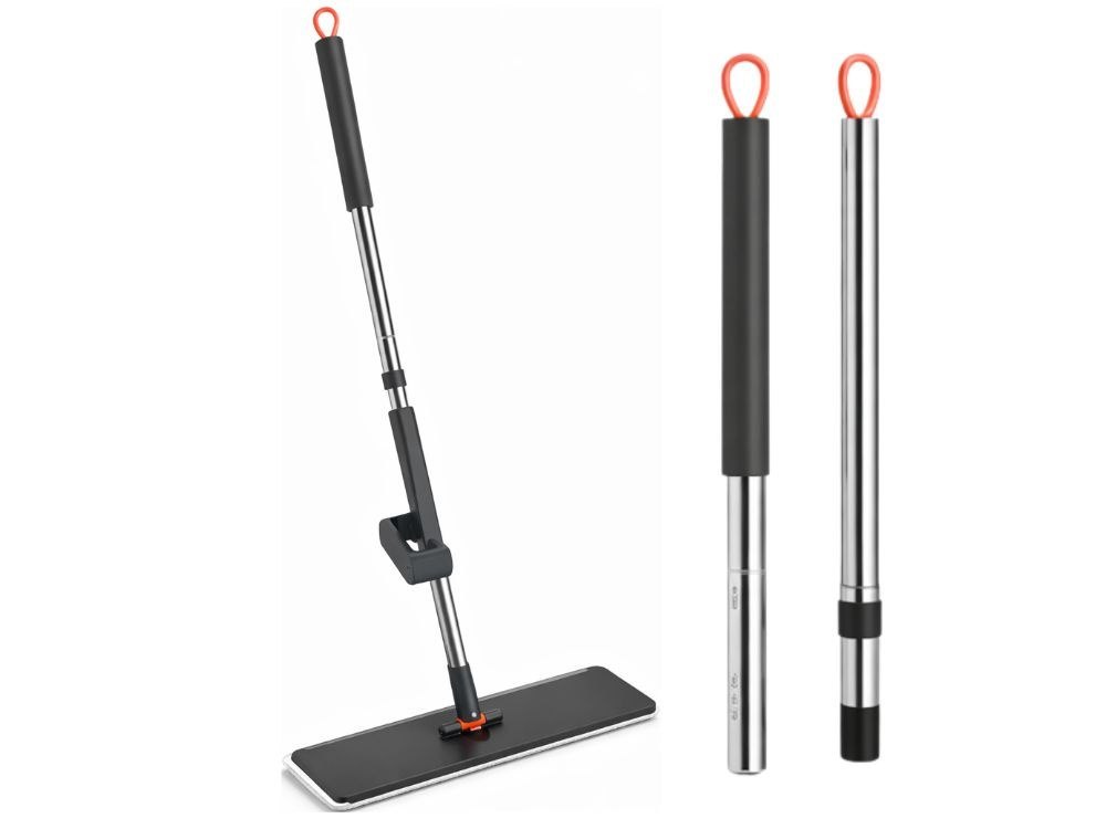 Flat Mop with Microfiber Telescopic Squeezer Swivel Absorbent for Floors Brand Rozz
