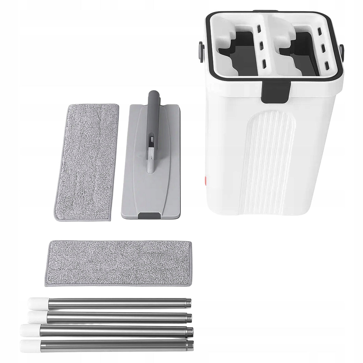 Flat Rotary Mop with Two Chamber Bucket Squeezer + 2 Cartridges Freebie Packaging status original