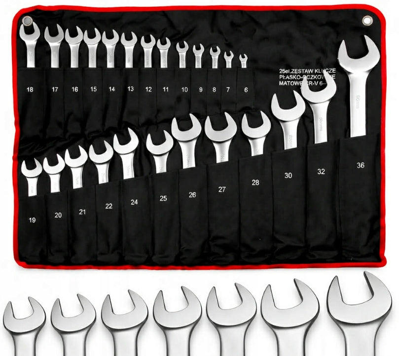 Flat eye wrenches 6-36 mm 25 pcs set Onex
