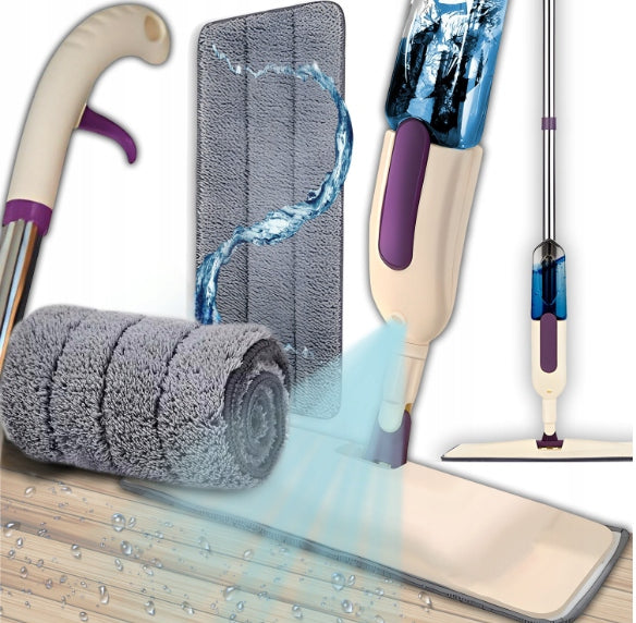 Flat folding mop with floor washer microfiber COMFORTABLE WASHING