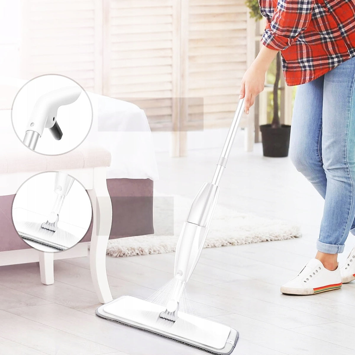 Flat mop Falcon FLAT MOP + cloth sprayer large folding convenient hit Brand Falcon