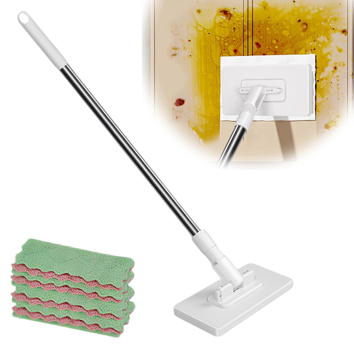 Flat mop + microfiber cloth rotating lightweight each cloth
