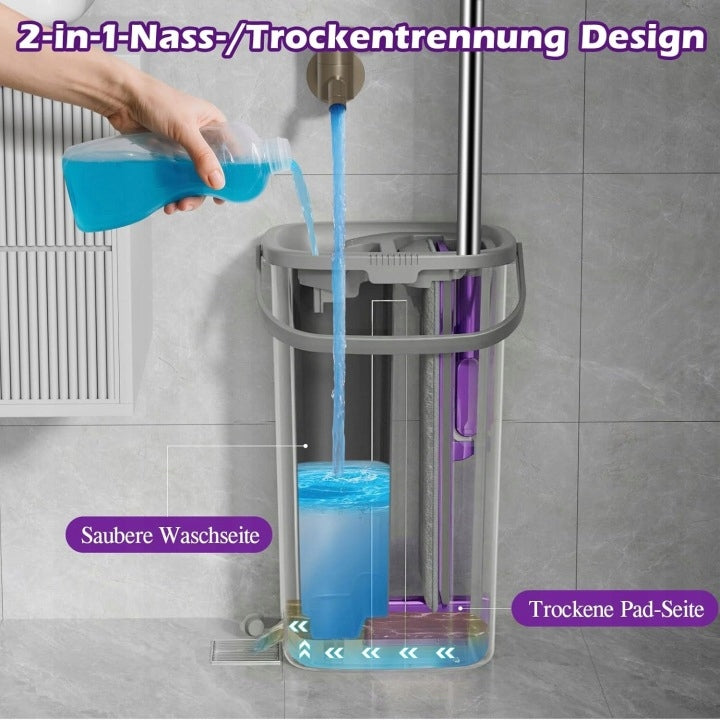 Flat mop two-chamber bucket with extrusion, 5 pads Brand Mastertop