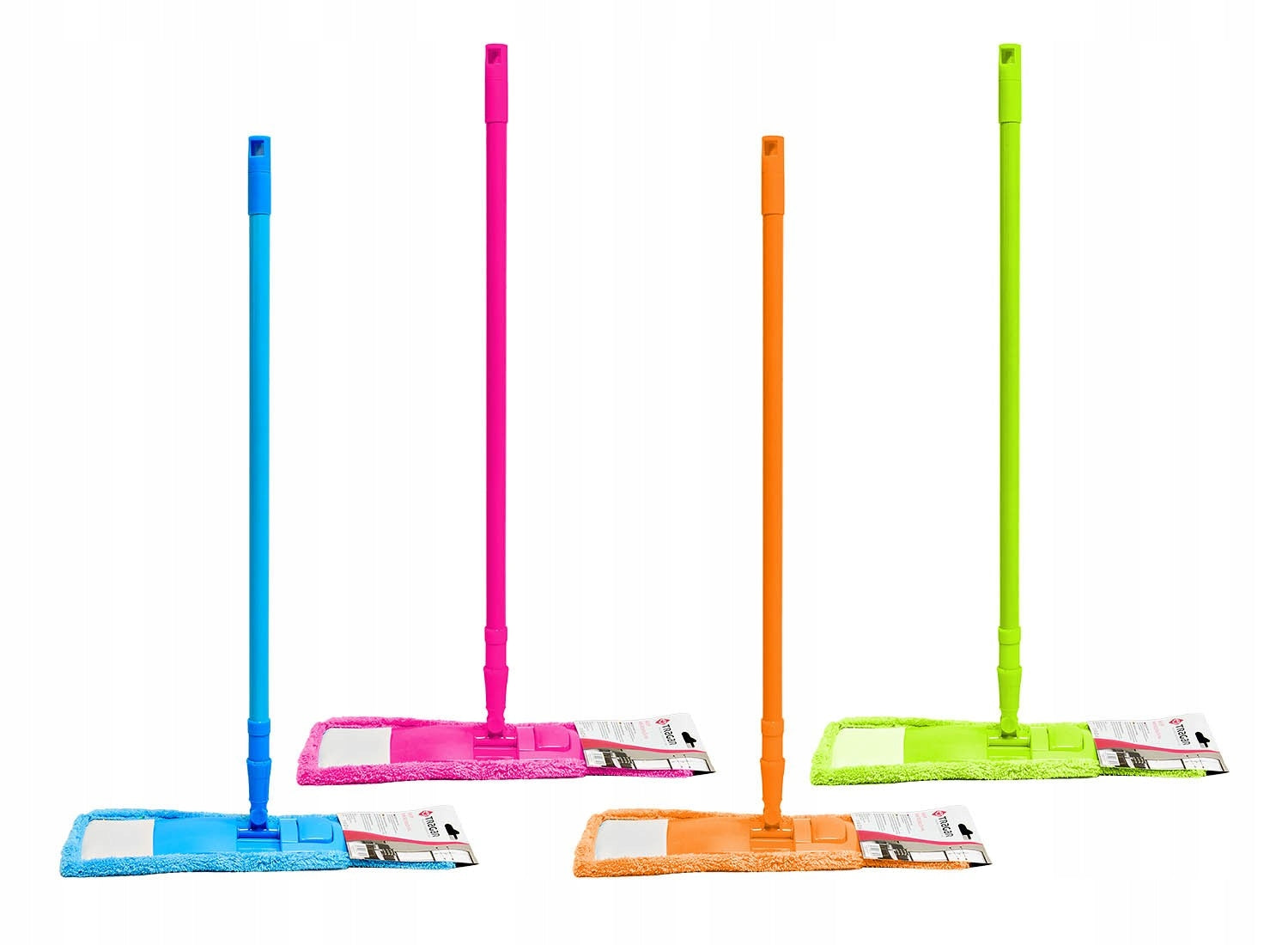 Flat mop with telescopic pole microfiber TR010 MIX color Packaging status original