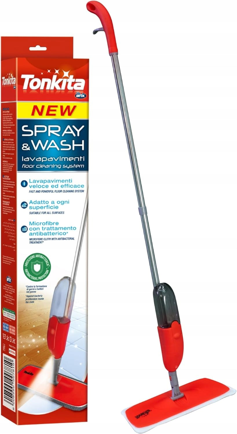 Flat mop with washer antibacterial microfiber cartridge