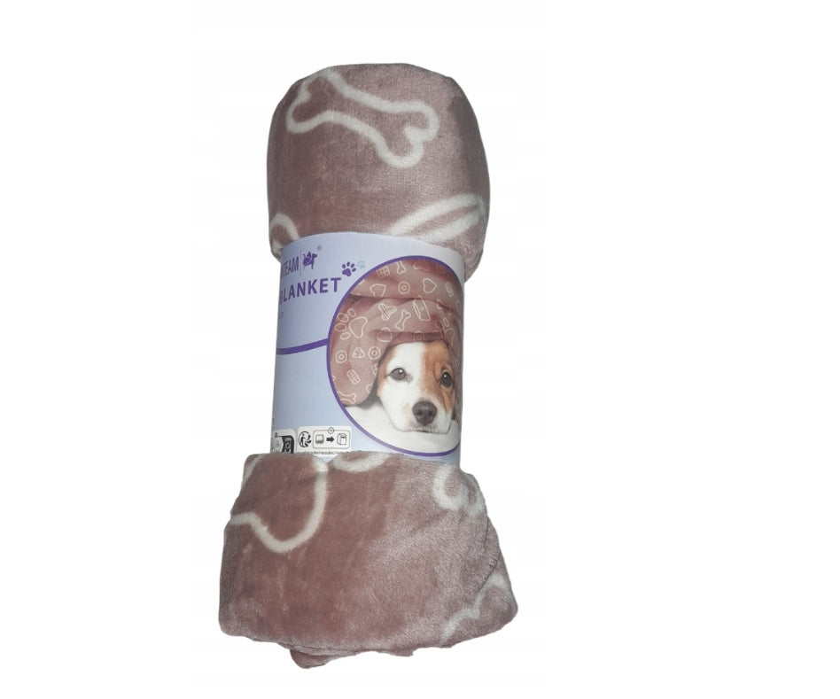 Fleece Blanket for Cat Dog Warm Soft 70x100cm Light Brown