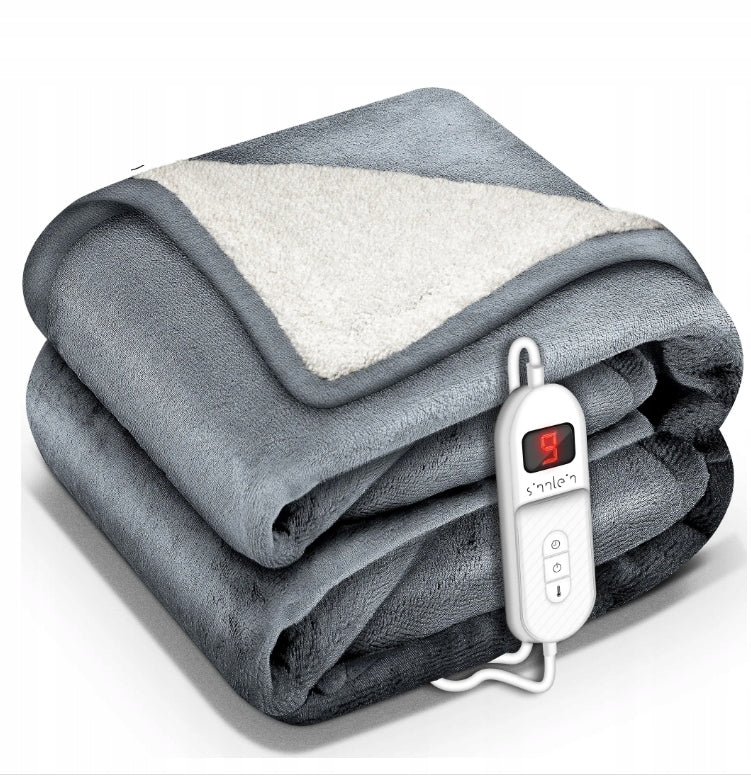 Fleece Electric Blanket 200 x 180cm 120W Light Grey Tresko