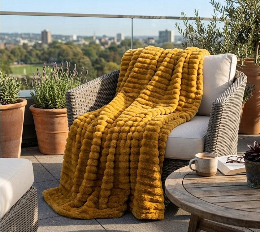 Fleece blanket FALA 220x240 mustard Manufacturer code 220 CMK 1