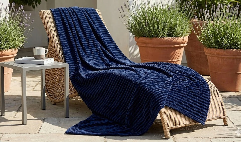 Fleece blanket Thick Polar WAVE 170x210 navy blue Manufacturer code 170 CMK 8