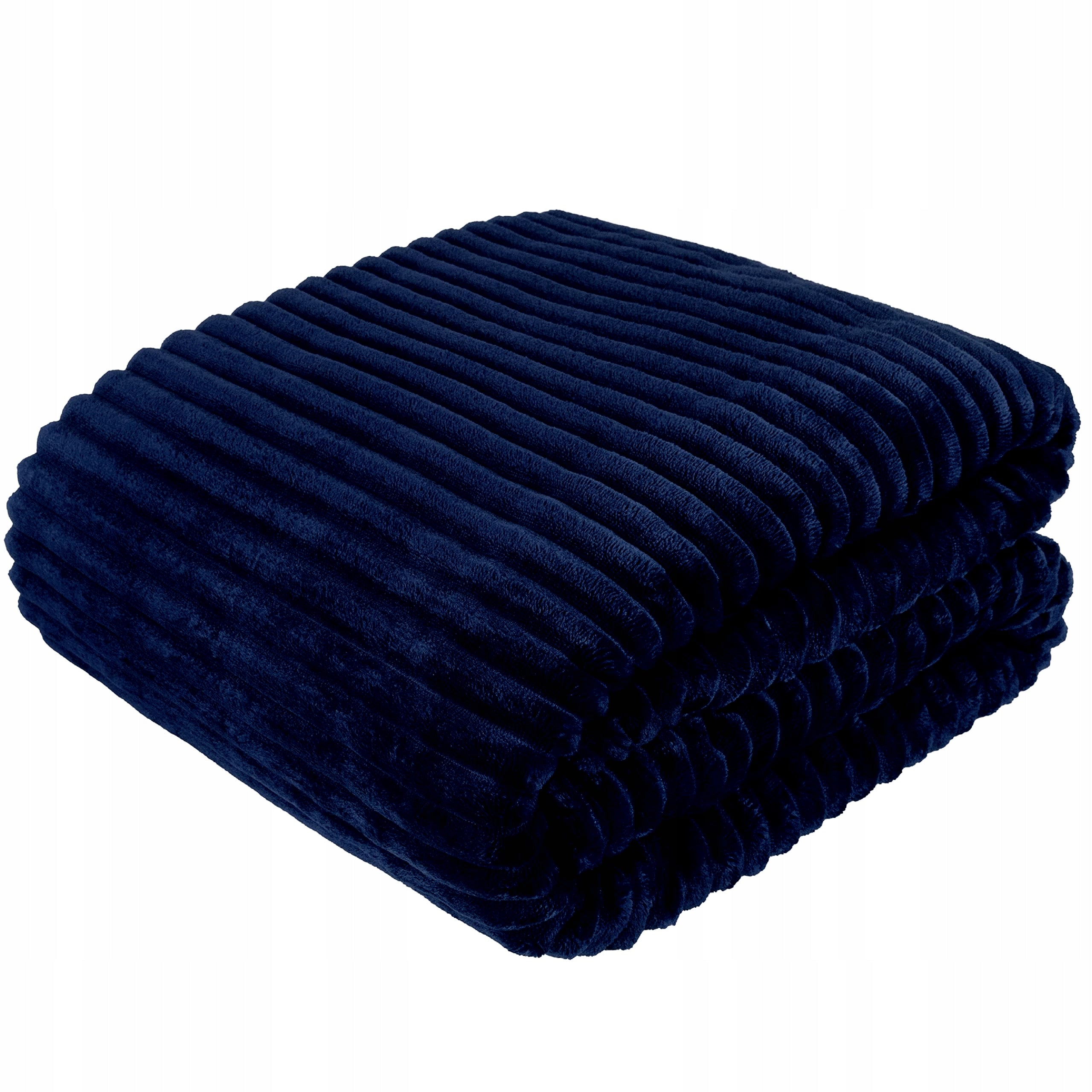 Fleece blanket Thick Polar WAVE 220x240 navy blue