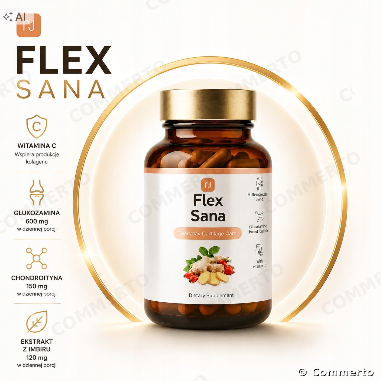 Flex Sana – Support for Healthy and Flexible Joints | 60 CAPSULES! Brand no brand