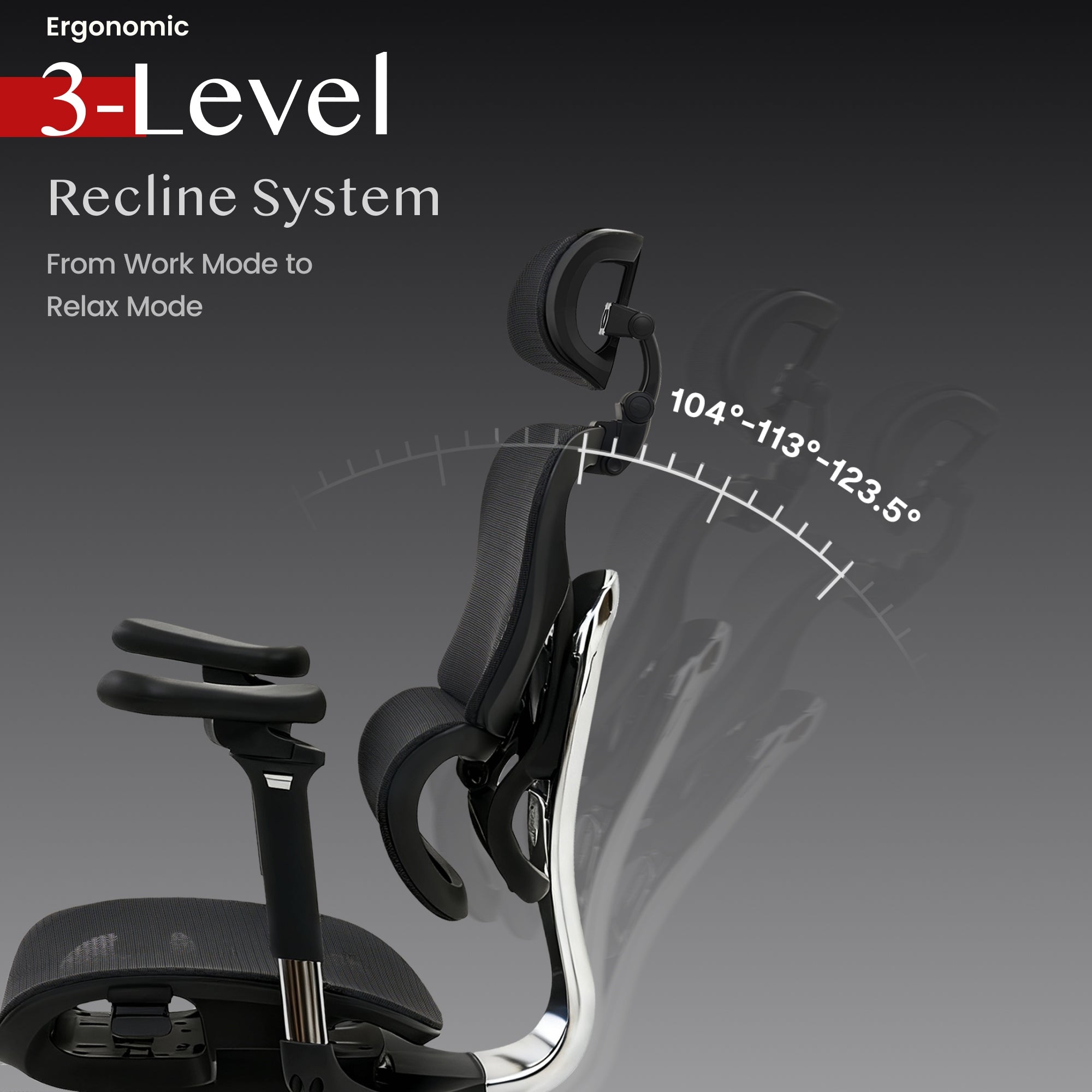 FlexiSpot Ergox-max 300kg Ergonomic ArmChair 3-Level Recline, 4D Headrest Manufacturer code OS300B-F