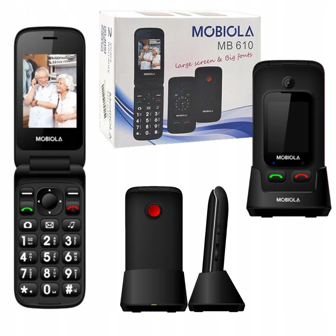 Flip phone for Grandma Grandpa's SENIOR BIG Keys LOUD BLACK