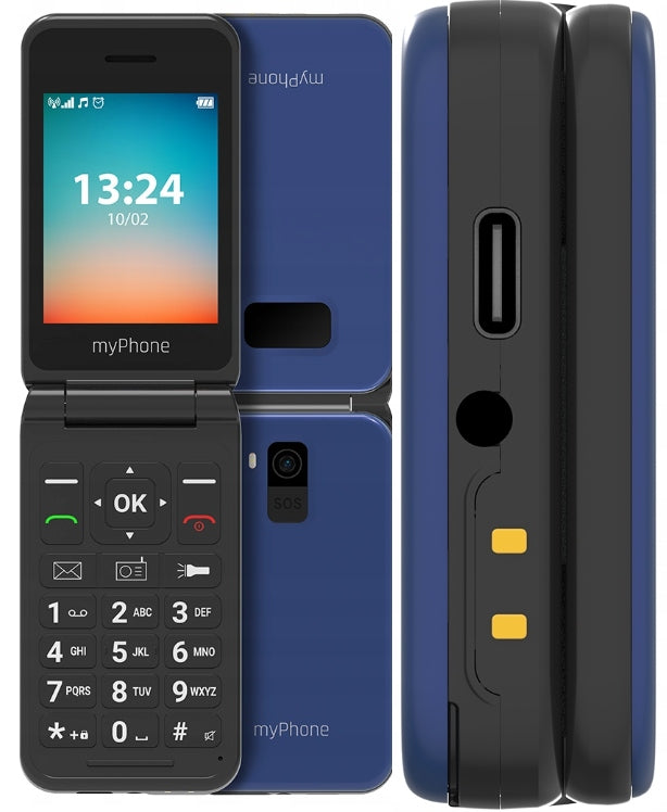 Flip phone myPhone Flip LTE for senior SOS VoLTE 1000 mAh Camera