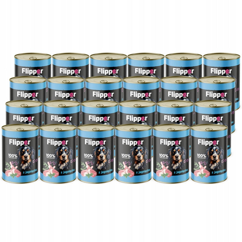 Flipper Pate Wet Dog Food with Lamb Set 24 x 400 g