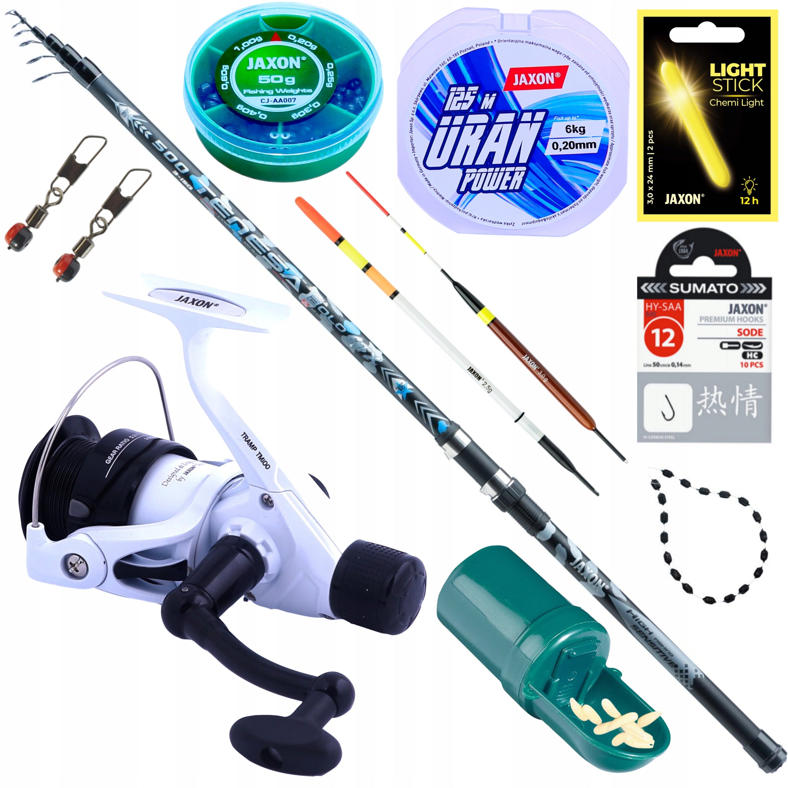 Float set BOLONKA fishing rod reel float accessories JAXON 4m Total length 400 cm