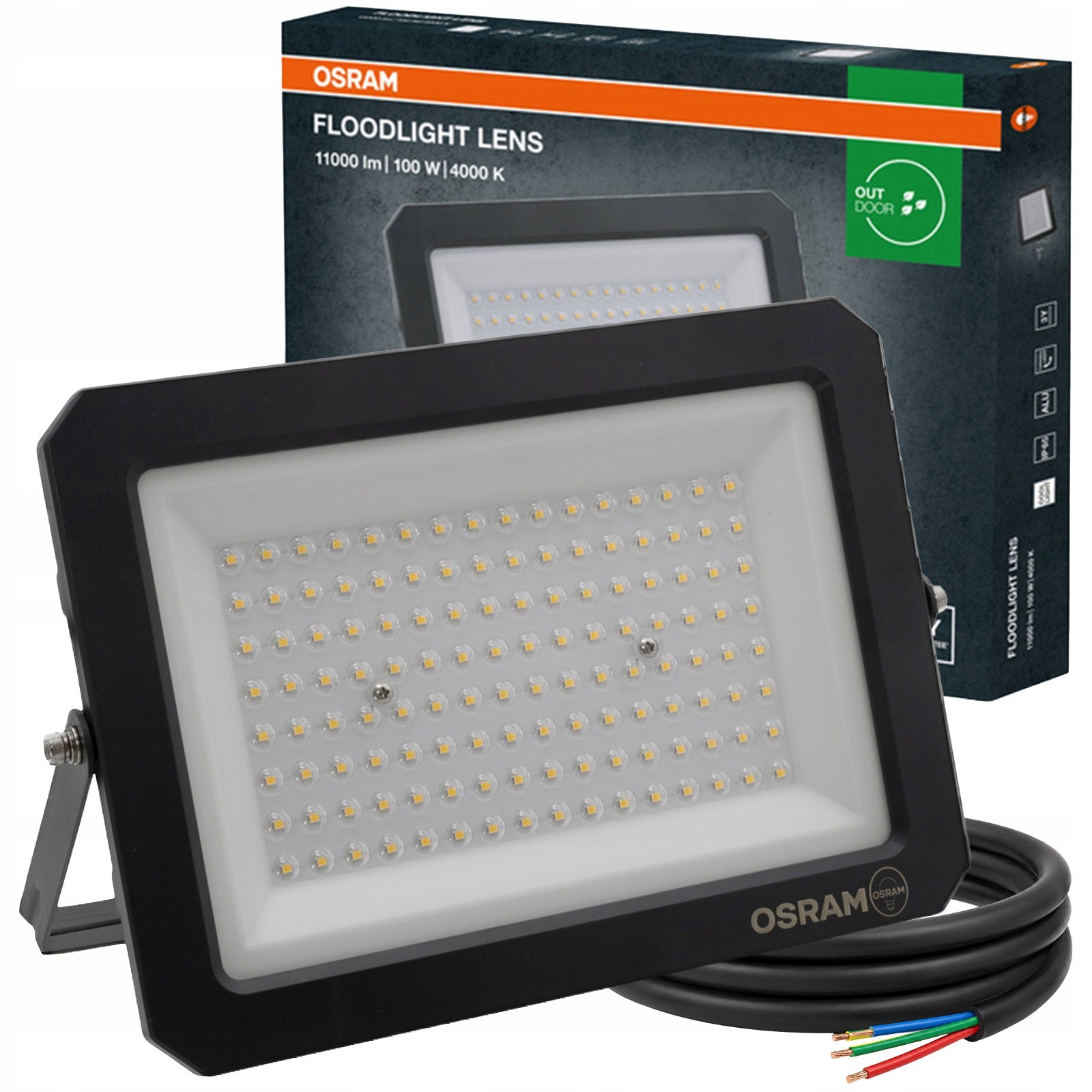 Floodlight LED Spotlight Halogen Lamp 100W 11000lm 4000K IP65 Osram