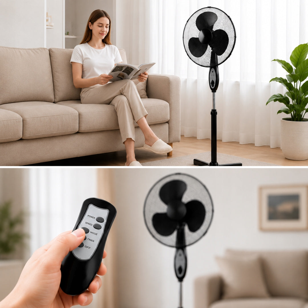 Floor FAN Standing Black FAN ADJUSTABLE Strong 3 MODES Brand no brand