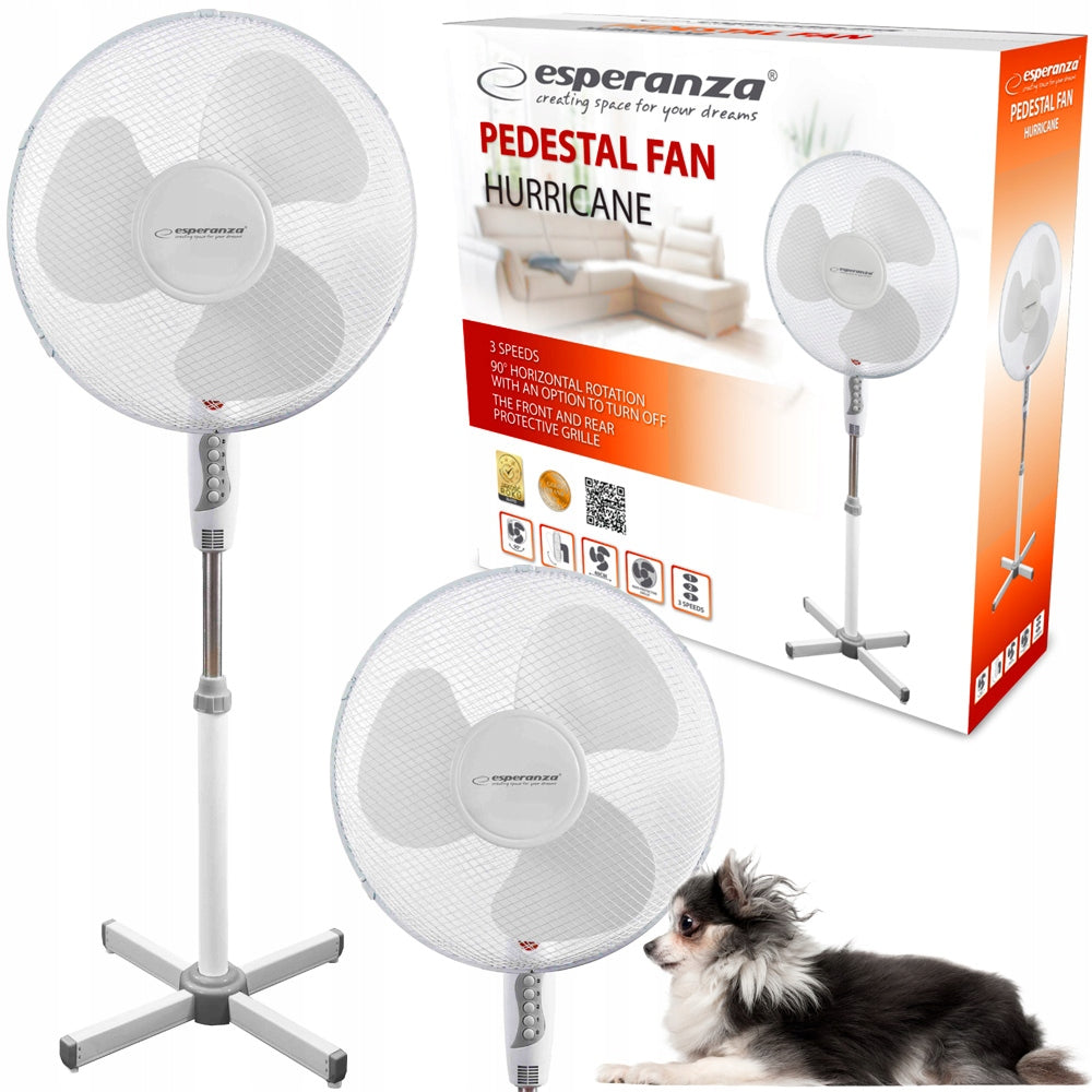Floor Fan Standing Windmill Movable Rotating Adjustable Dominant color white