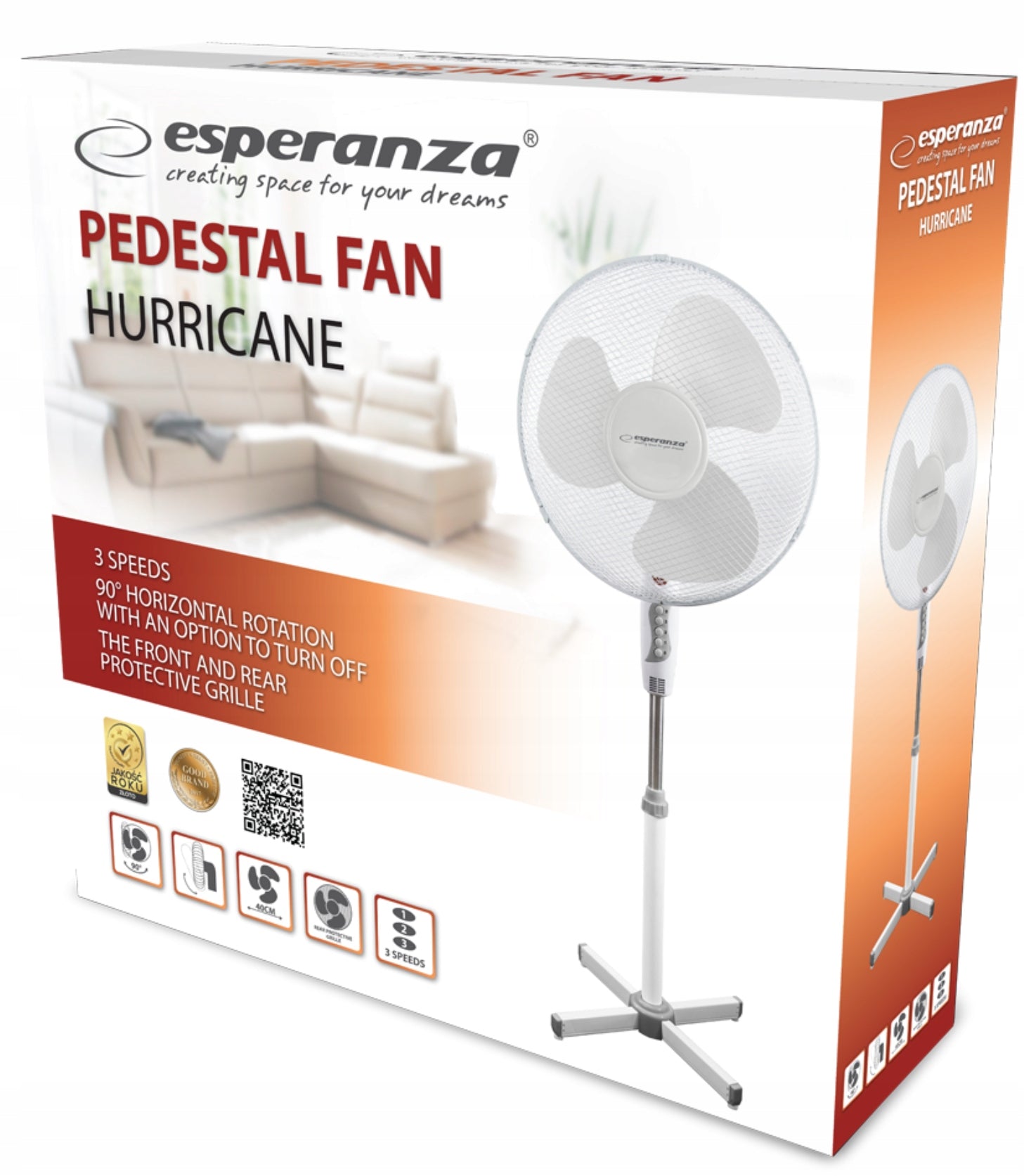 Floor Fan Standing Windmill Movable Rotating Adjustable Manufacturer code EHF001WW