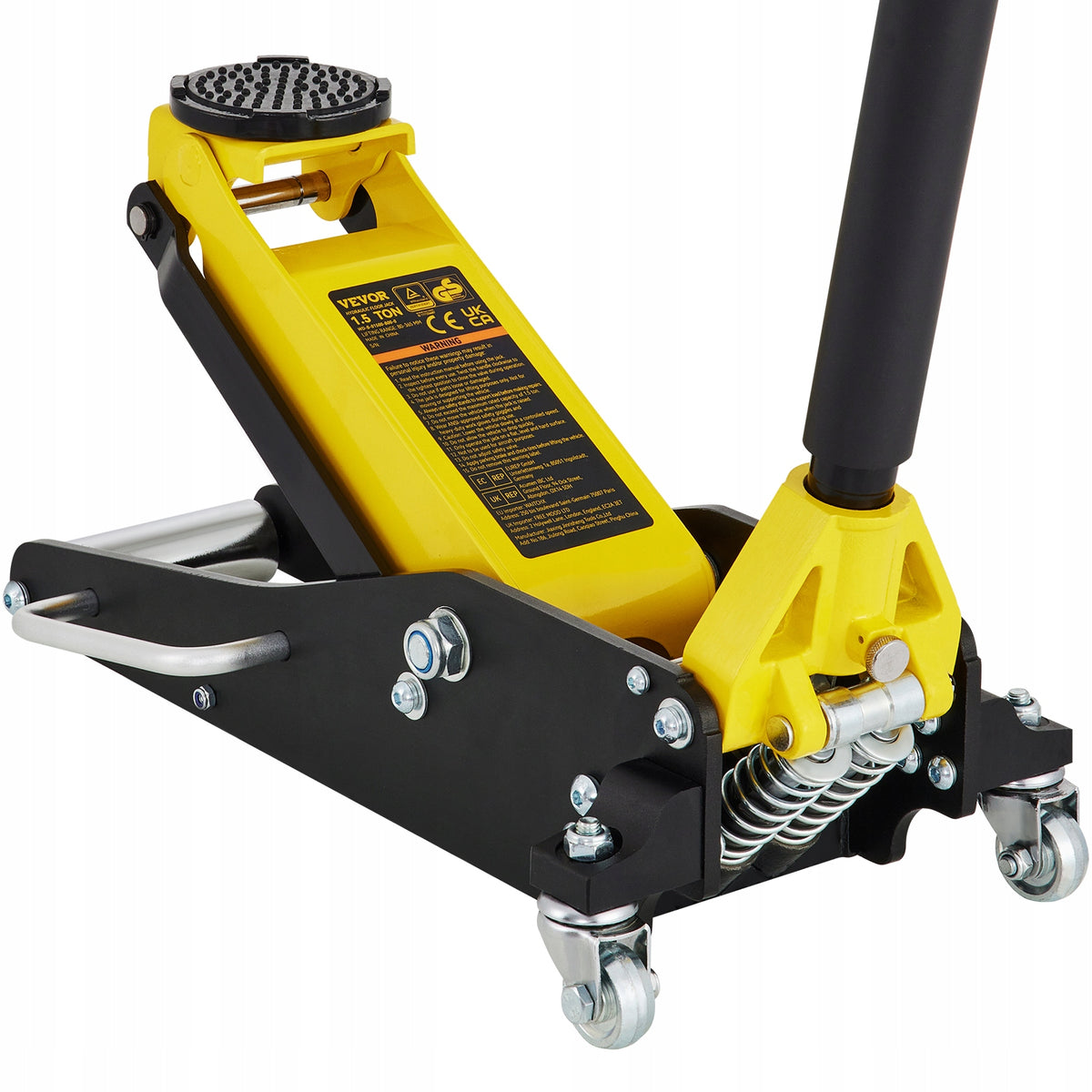 Floor Jack 1.5 Ton Low Profile Aluminum Steel Dual Pistons Lift 80-365mm