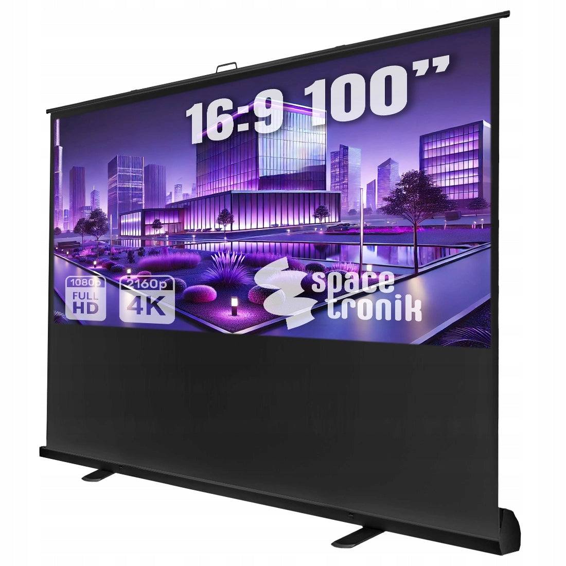 Floor Projection Screen 100 Inch Expandable Gas 16:9 4K HD Portable