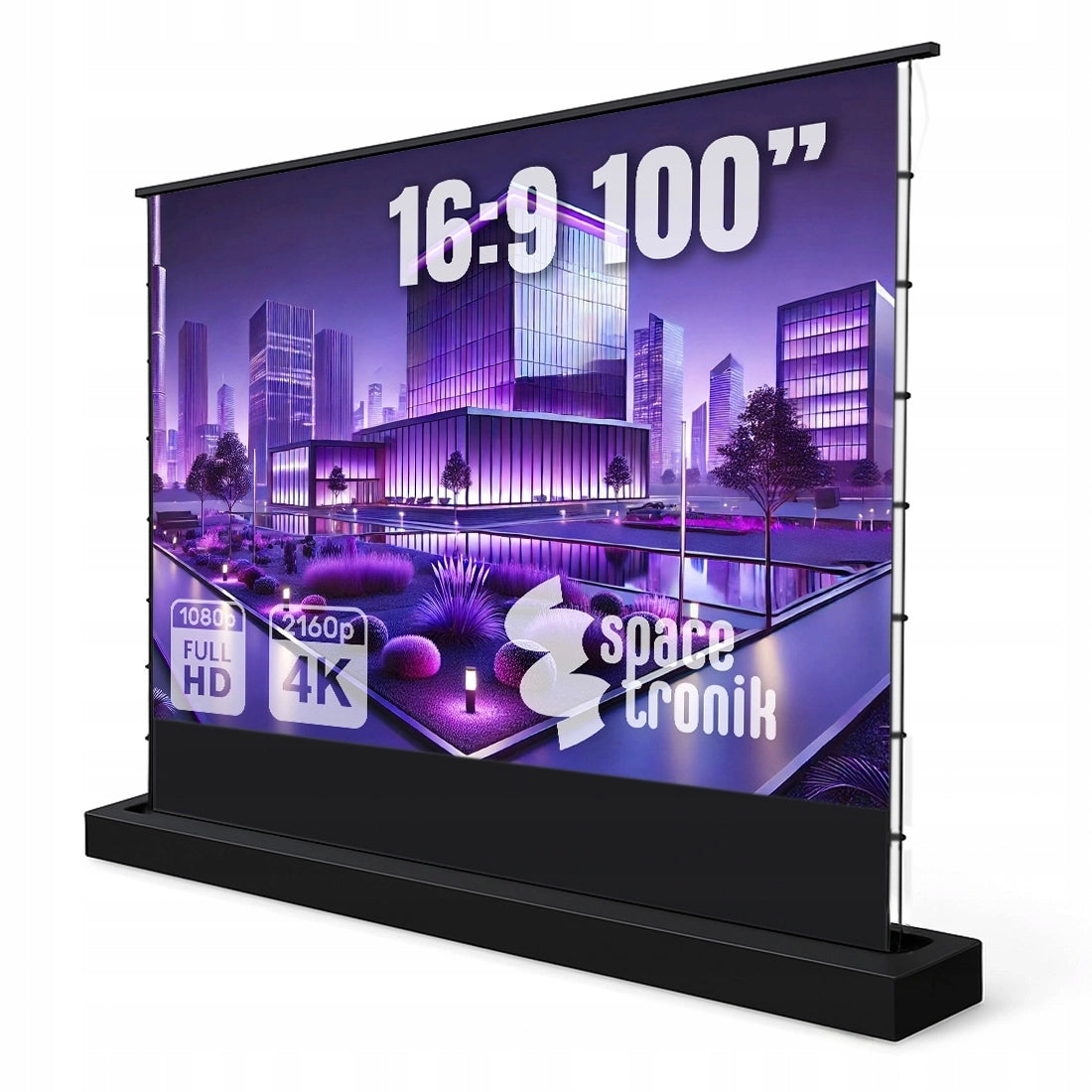 Floor Screen ELECTRIC 100" rolled 16:9 4K HD UST Spacetronik Strong