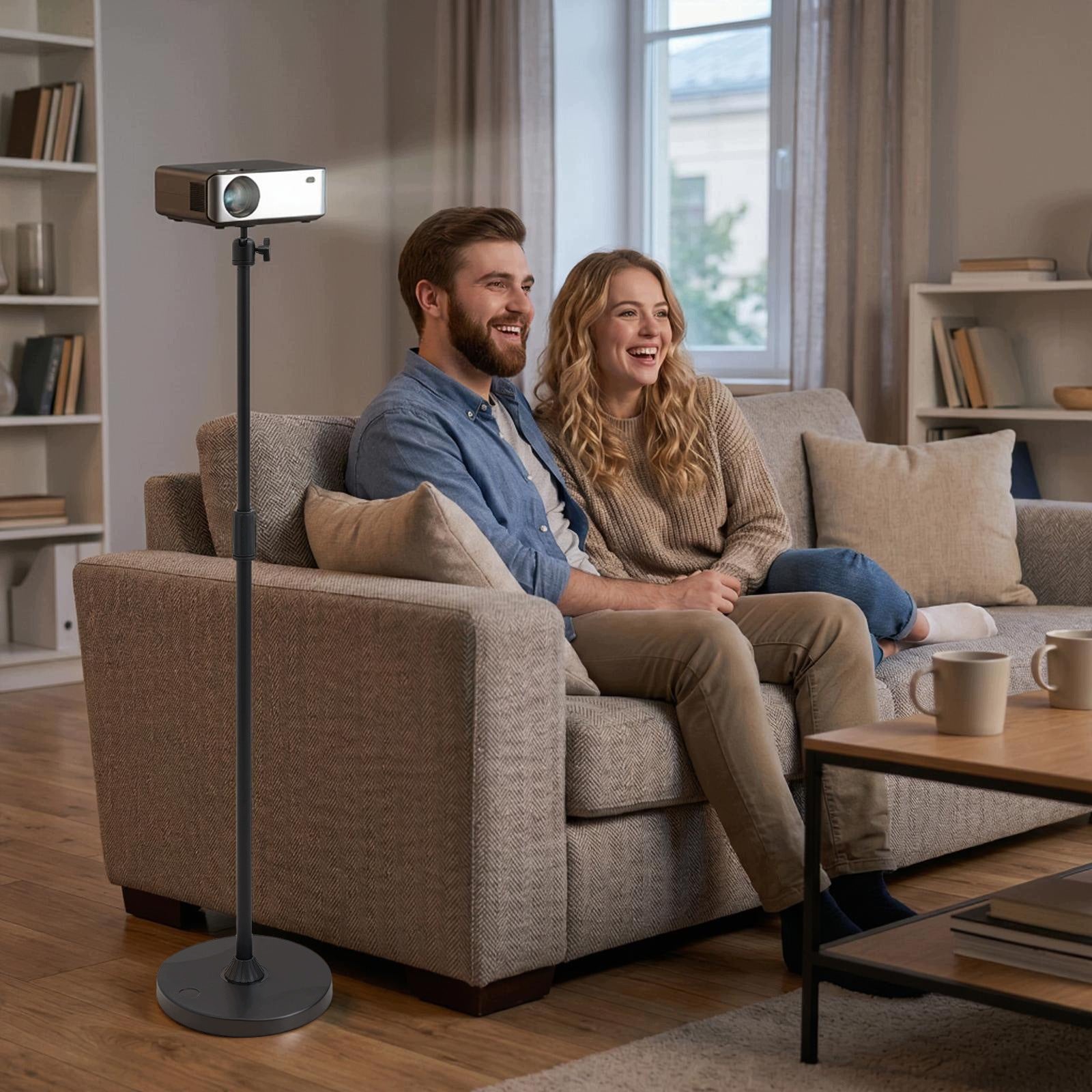 Floor Standing Projector Mount Adjustable Height 360° Black 120-160cm Manufacturer code LU080701