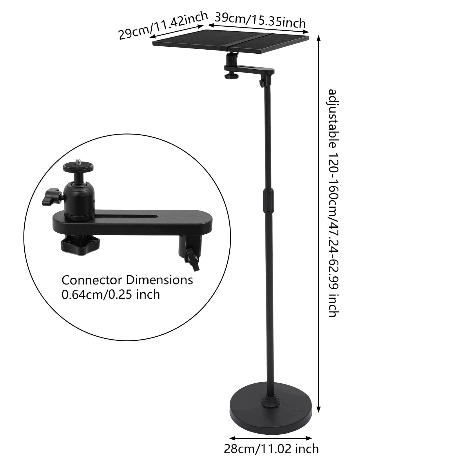 Floor Standing Projector Mount Adjustable Height 360° Black 120-160cm Packaging status original