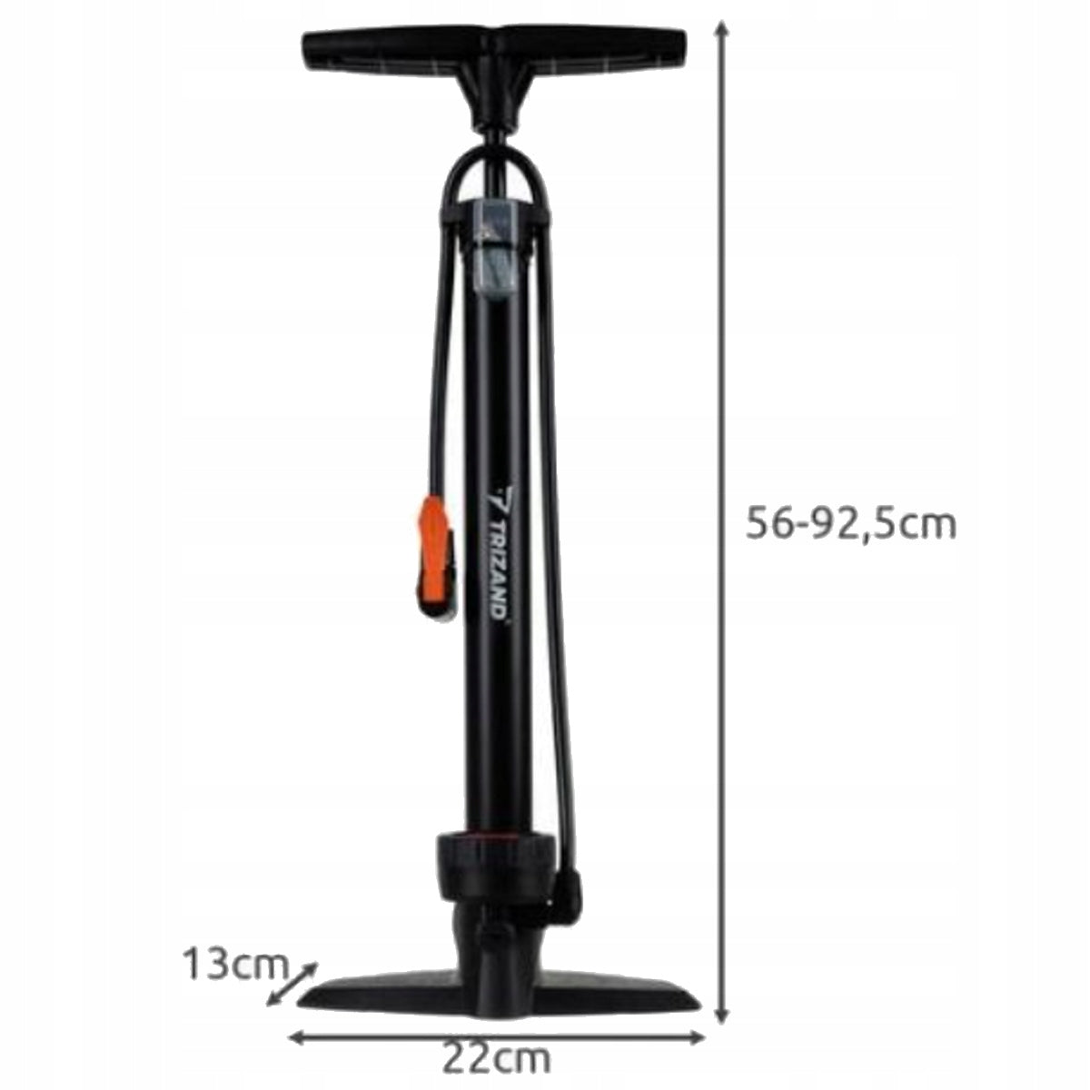 Floor bicycle pump with pressure gauge for ball wheels and mattresses Brand Trizand