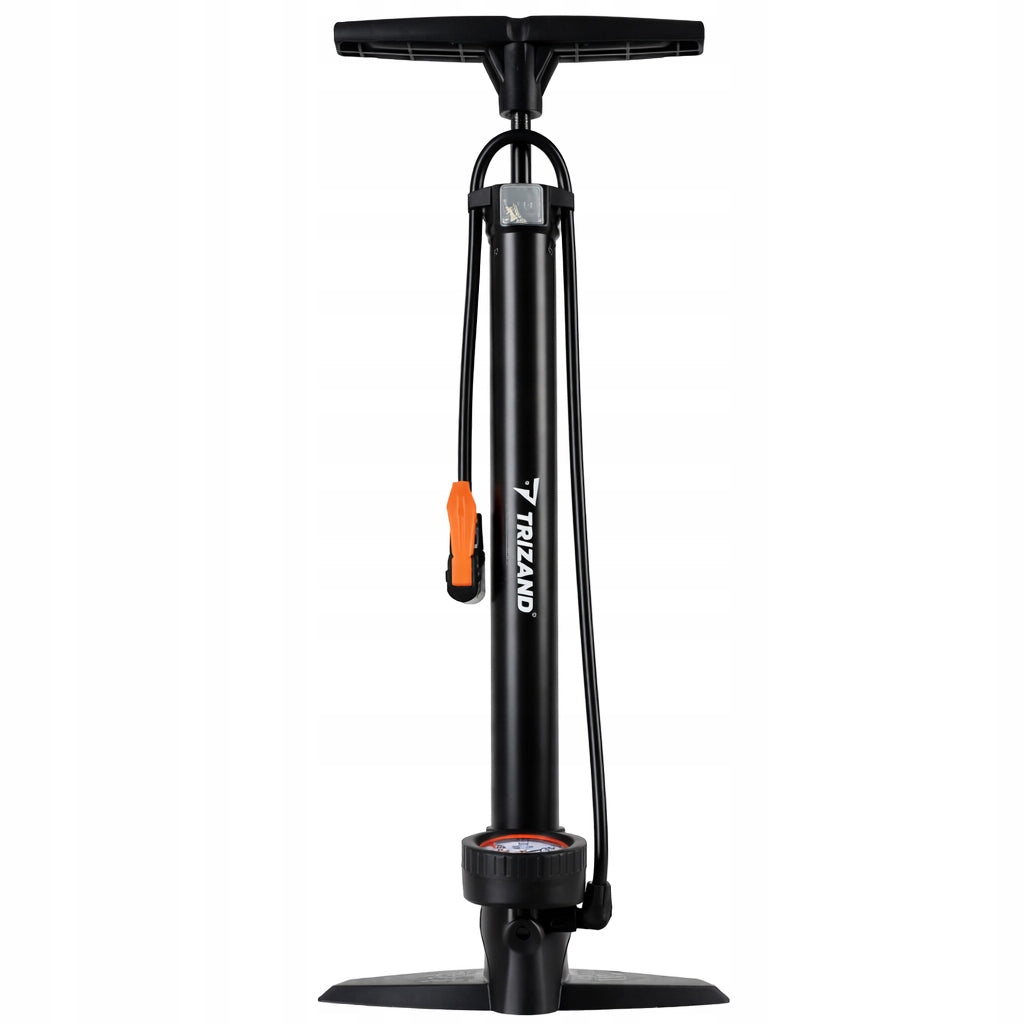 Floor bicycle pump with pressure gauge for ball wheels and mattresses