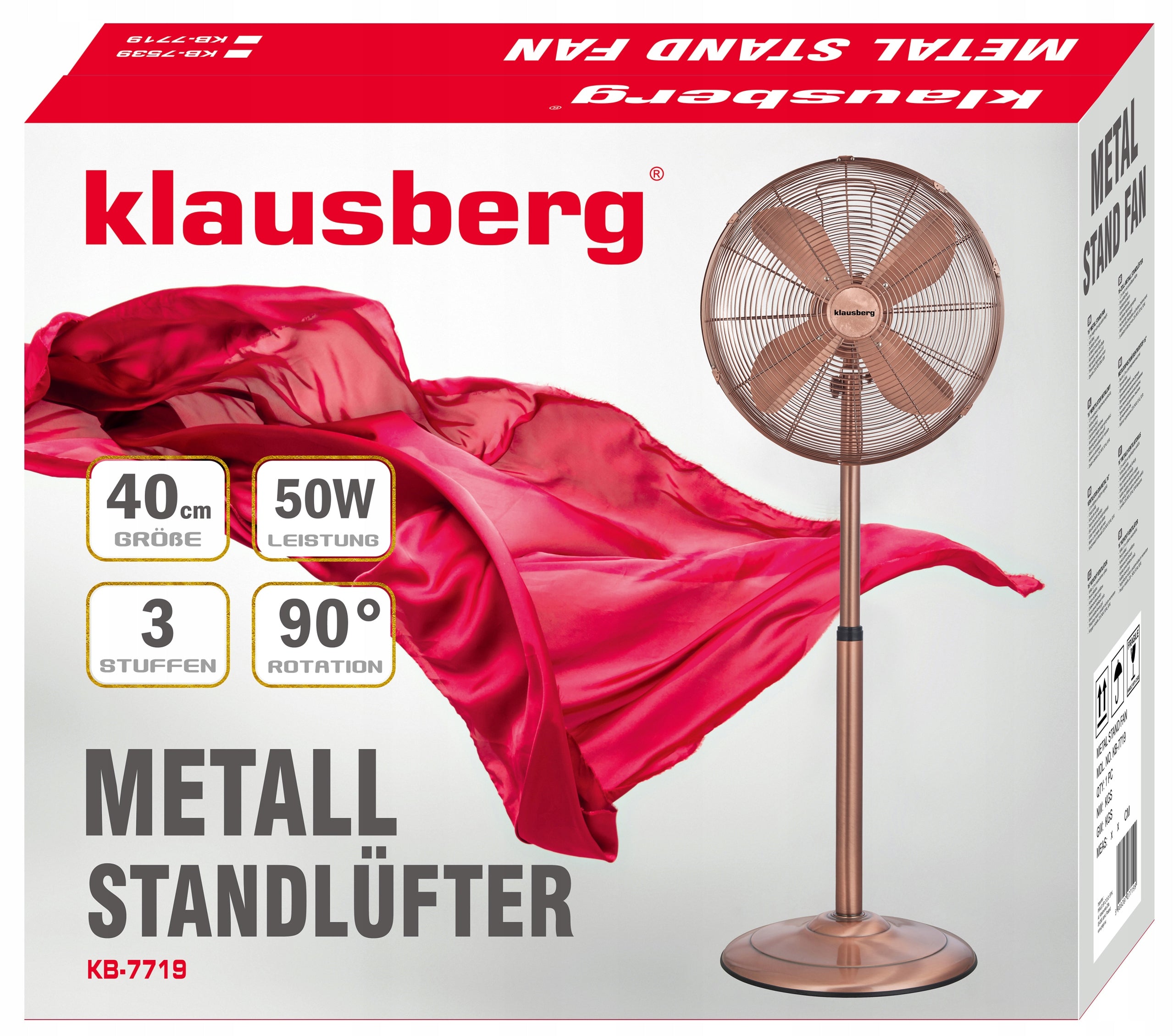 Floor fan Klausberg Round base yellow/gold Brand Klausberg