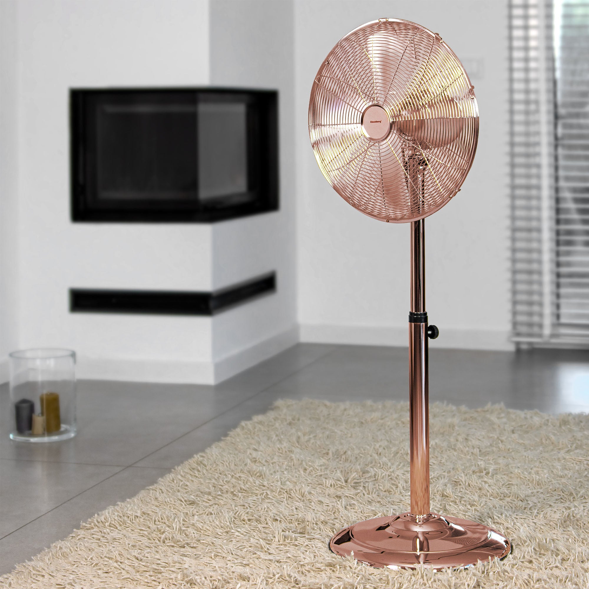 Floor fan Klausberg Round base yellow/gold Manufacturer code KB-7719