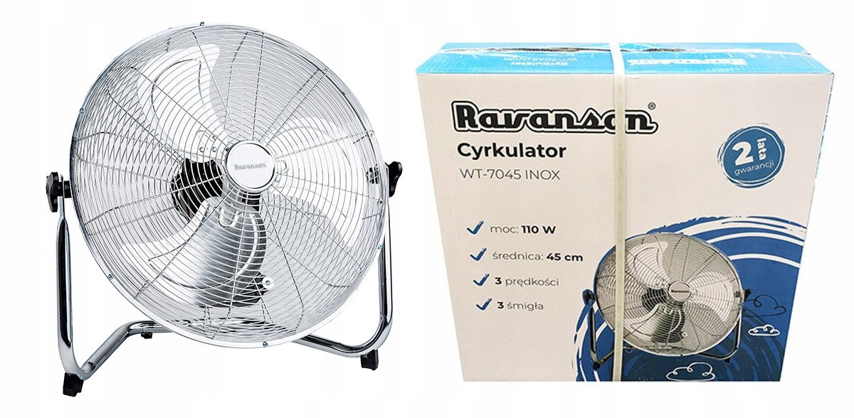Floor fan Ravanson WT-7045 INOX 45 cm silver/grey Functions oscillation