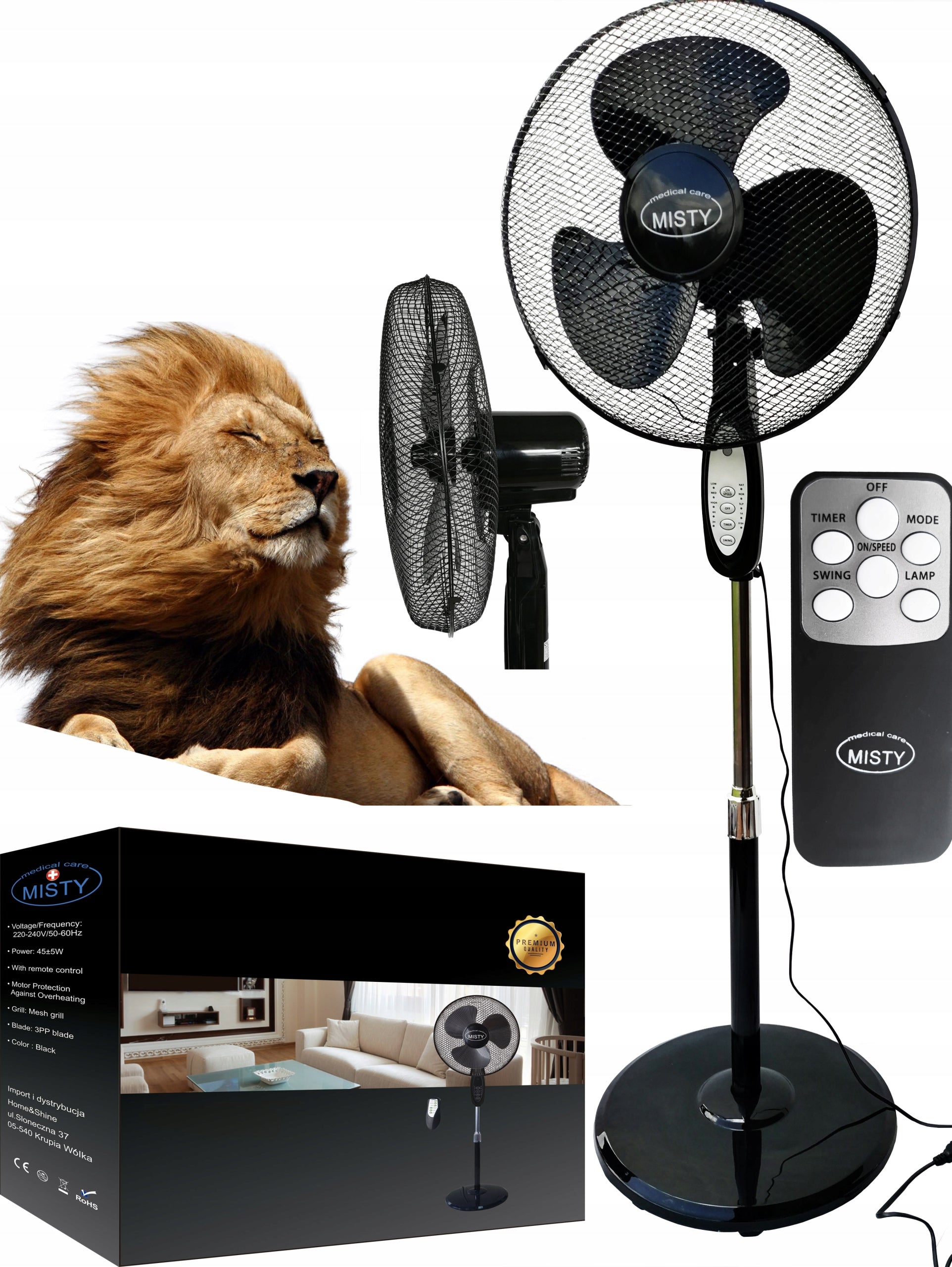 Floor fan standing Misty oscillation automatic remote control