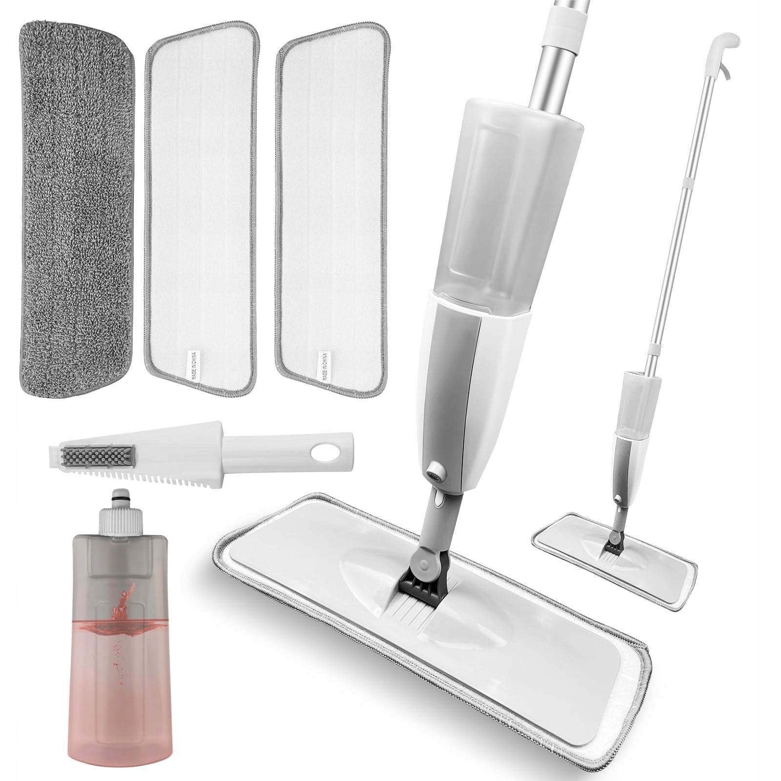 Floor mop 120 cm, with spray function with 3 microfiber inserts